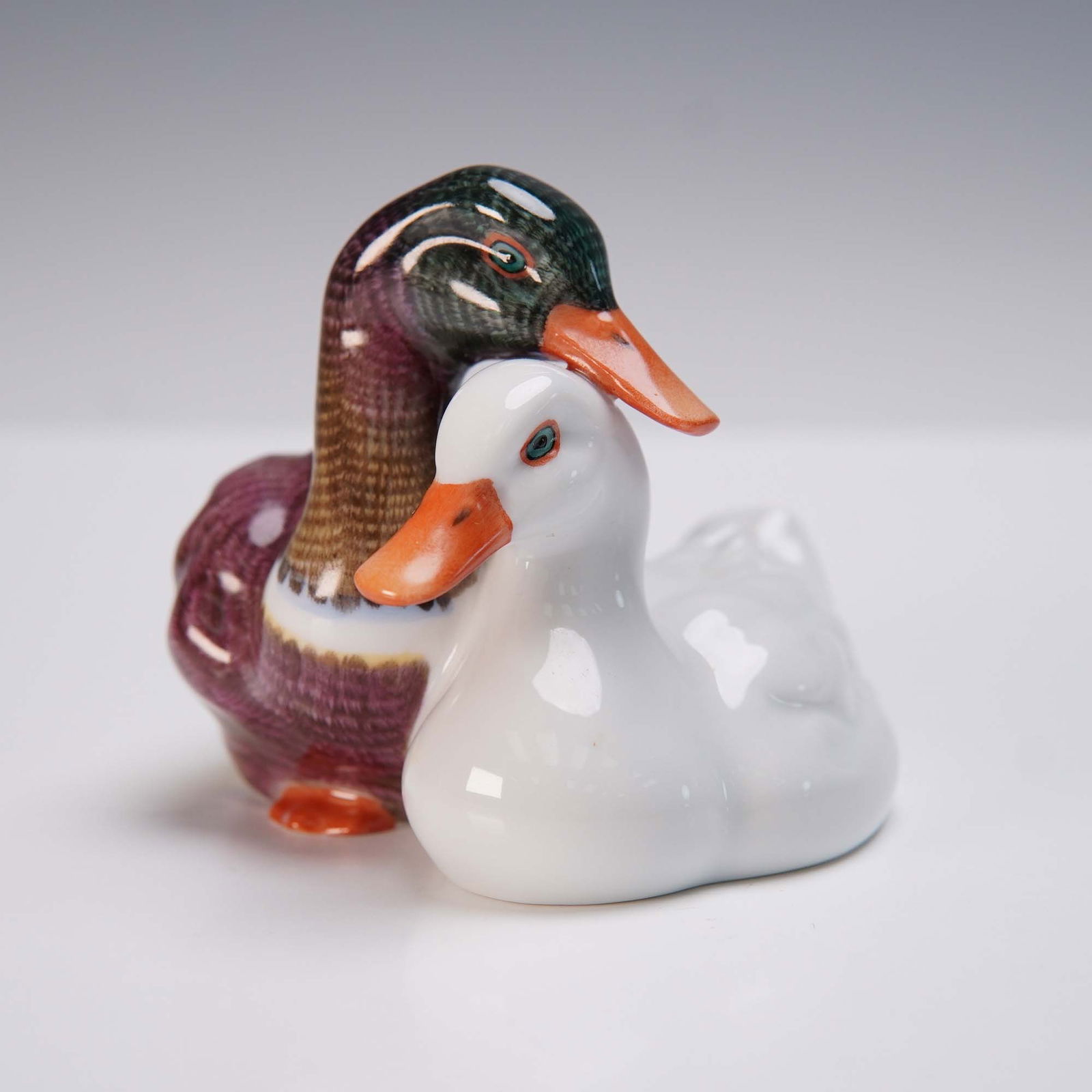 Herend Porcelain Paperweight, Pair of Ducks (1 of 3)