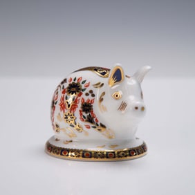 Royal Crown Derby Porcelain Figurine, Plumstead Piglet