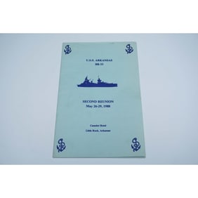 USS Arkansas BB-33 Second Reunion Program Signed by Bill Clinton