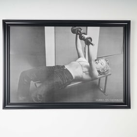 Framed Marilyn Monroe Weightlifting Black and White Poster