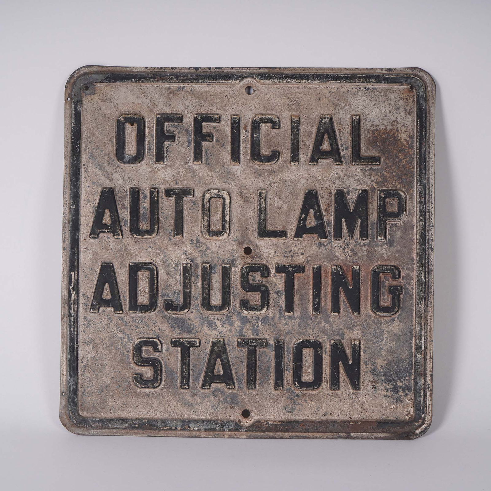 Cast Iron Official Auto Lamp Adjusting Station Sign (1 of 3)