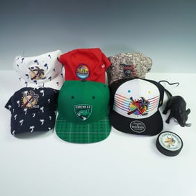 8pc Florida Panthers Hat Collection with Puck and Novelty Rat