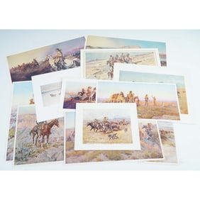 12pc Charles M Russell Western Print Collection, 1896-1914