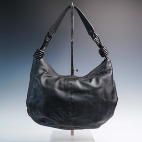 Daniella Ortiz Black Leather Hobo Shoulder Bag with Dust Bag