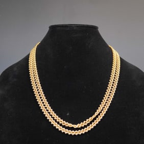 Gold Tone Chain Necklace, Wear Long or Doubled