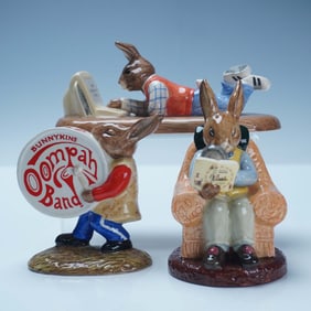 3pc Royal Doulton Bunnykins Figurines, On Line, Drummer, Collector