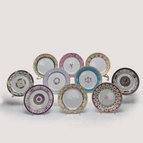 10pc Ancienne Manufacture Royale Limoges Cabinet Plate Collection