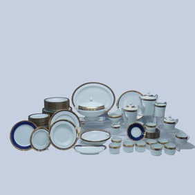 72pc Bernardaud Limoges Dinner Service, Madison Bleu