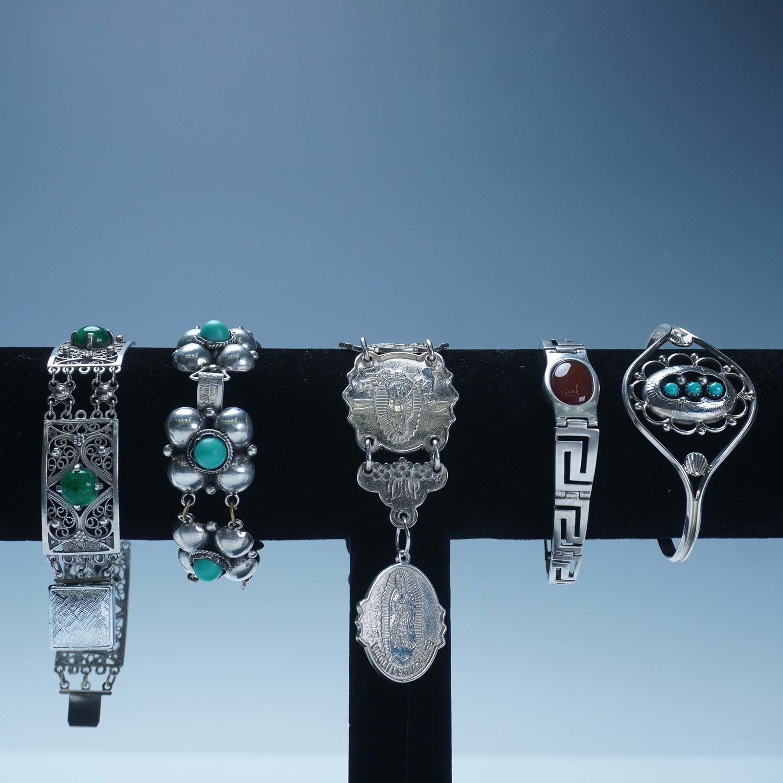 5pc Sterling Silver and Gemstone Bracelets Assortment (1 of 6)