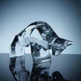 Baccarat Crystal Figurine, Bull