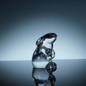 Baccarat Crystal Figurine, Seated Rabbit