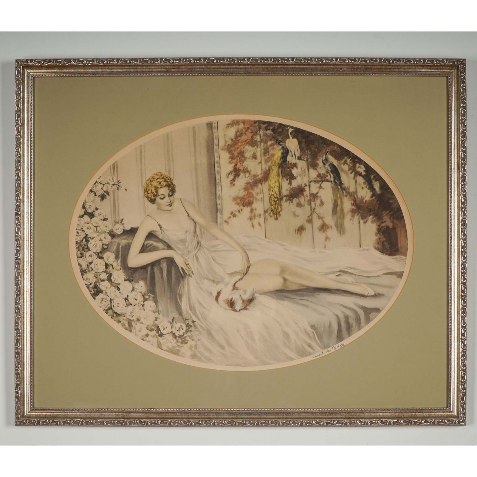 Ernest De Nagy, Lithograph print, Reclining Woman - Signed (1 of 4)