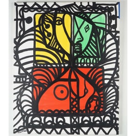 Fernando Fernandez FDO.FDEZ, Acrylic on Canvas, Cubist Study - Signed