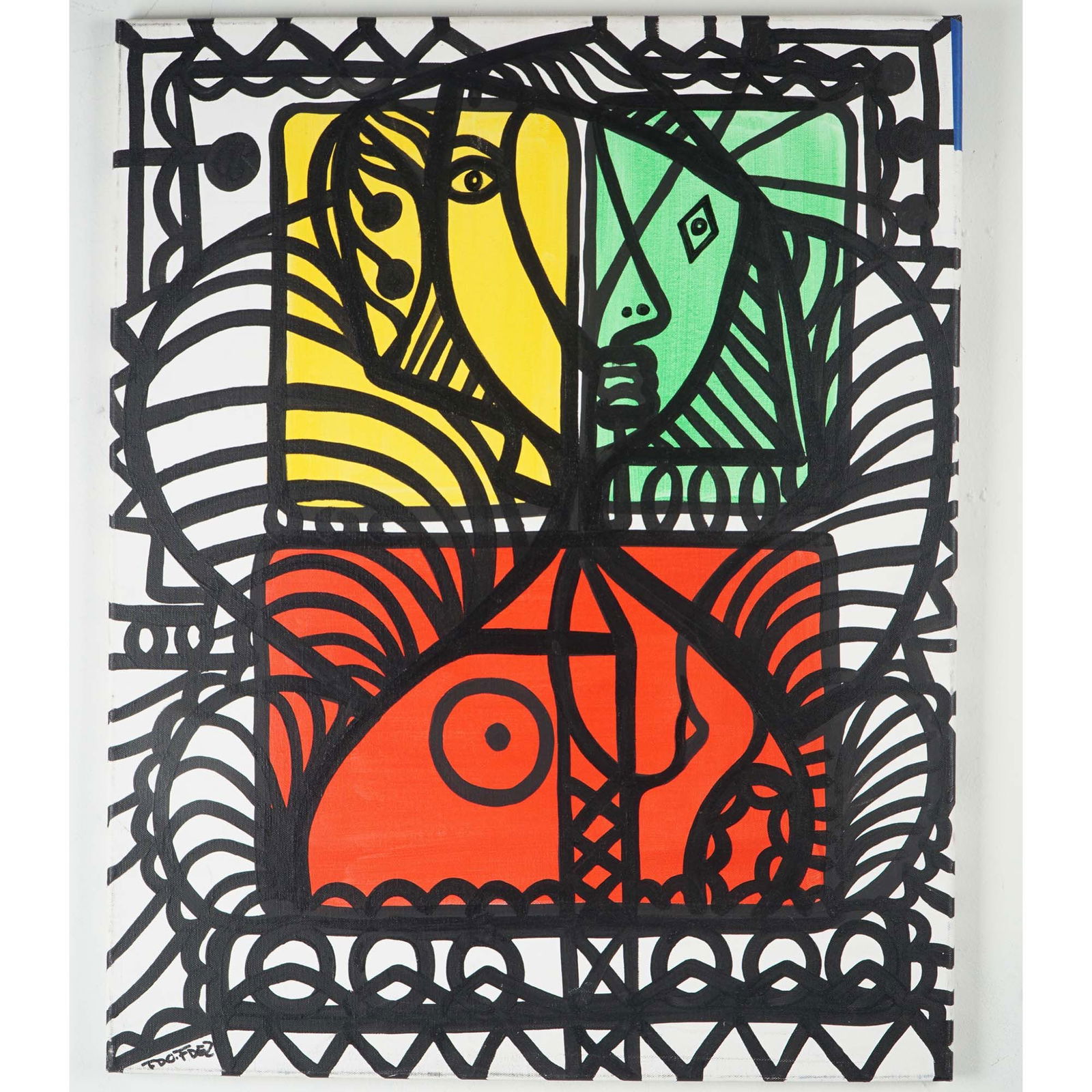 Fernando Fernandez FDO.FDEZ, Acrylic on Canvas, Cubist Study - Signed (1 of 6)