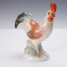 Herend Porcelain Natural Figurine, Rooster