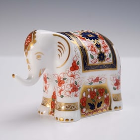Royal Crown Derby Porcelain Paperweight, Lucky Star Elephant