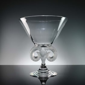 Lalique Crystal Vase, Aries