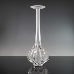 Lalique Crystal Vase, Claude Soliflore