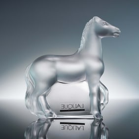 Lalique Crystal Horse Paperweight, Ulysse - Head Up Horse