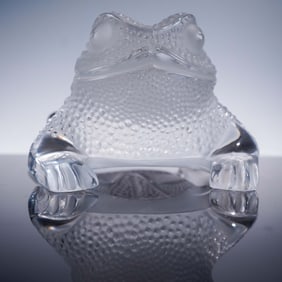 Lalique Clear Crystal Figurine, Frog