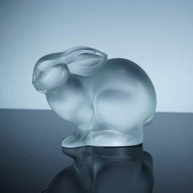 Lalique Crystal Figurine, Frosted Rabbit