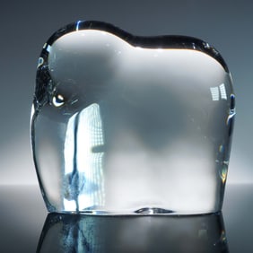 Baccarat Clear Crystal Figurine, Stylized Elephant