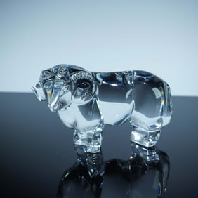 Baccarat Clear Crystal Figurine, Ram