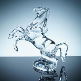 Baccarat Crystal Figurine, Rearing Horse