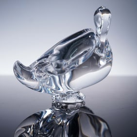 Baccarat Clear Crystal Figurine, Duck