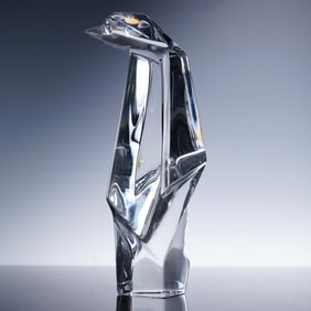 Baccarat Crystal Figurine, Origami Penguin