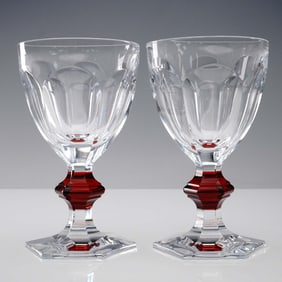 2pc Baccarat Crystal Harcourt 1841 Water Glasses with Box