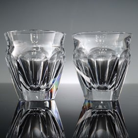 2pc Baccarat Crystal Harcourt Talleyrand Tumblers with Box