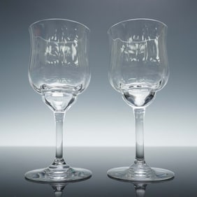 2pc Baccarat Crystal Wine Glasses, Capri