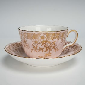 Minton's Garden Pinks Porcelain Cup and Saucer