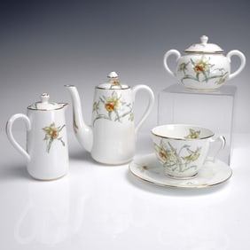 5pc Crown Staffordshire Fine Bone China Decorative Tea Set, Daffodils