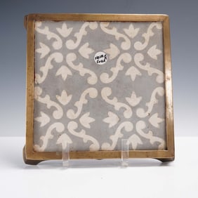 Decorative Cuban Cement Tile with Brass Frame, La Cubana Habana