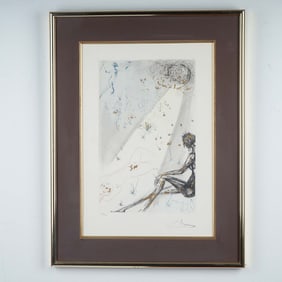 Salvador Dali, Etching Embellished with Gold Dust, Signed w/ COA