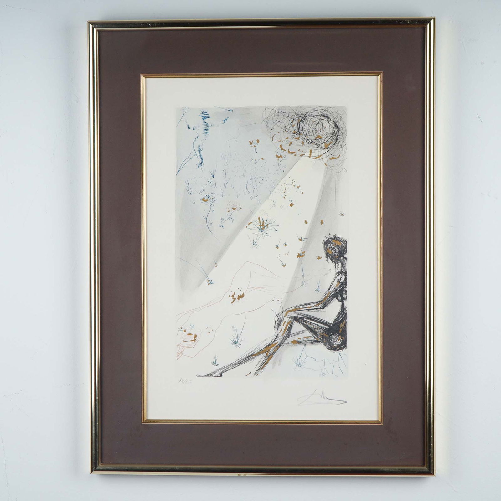 Salvador Dali, Etching Embellished with Gold Dust, Signed w/ COA (1 of 6)