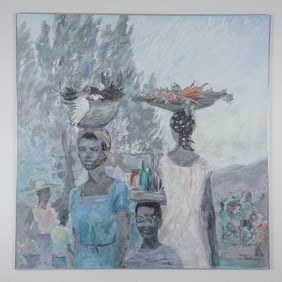 Annette Krauss Rose, Market Scene with West Indies Figures