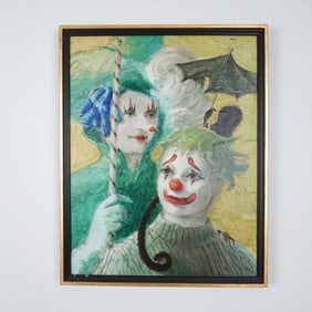 Painting by Annette Krauss Rose, Clowns