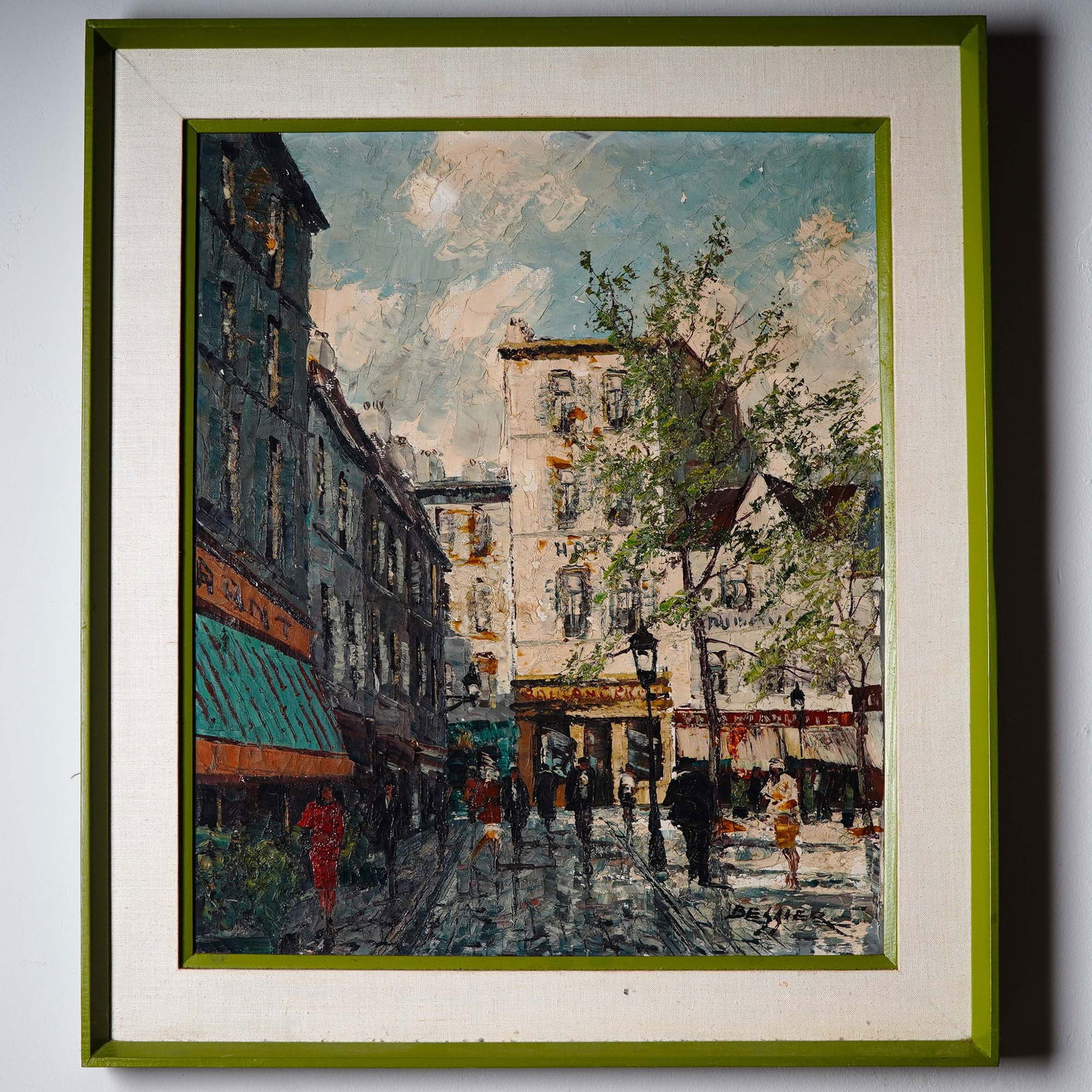 Raymond Bessier,  Oil on Canvas Painting, Paris Street Scene, Signed (1 of 5)