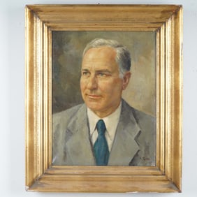 Georg Thiele, Oil on Canvas Painting, Portrait of a Gentleman, Signed