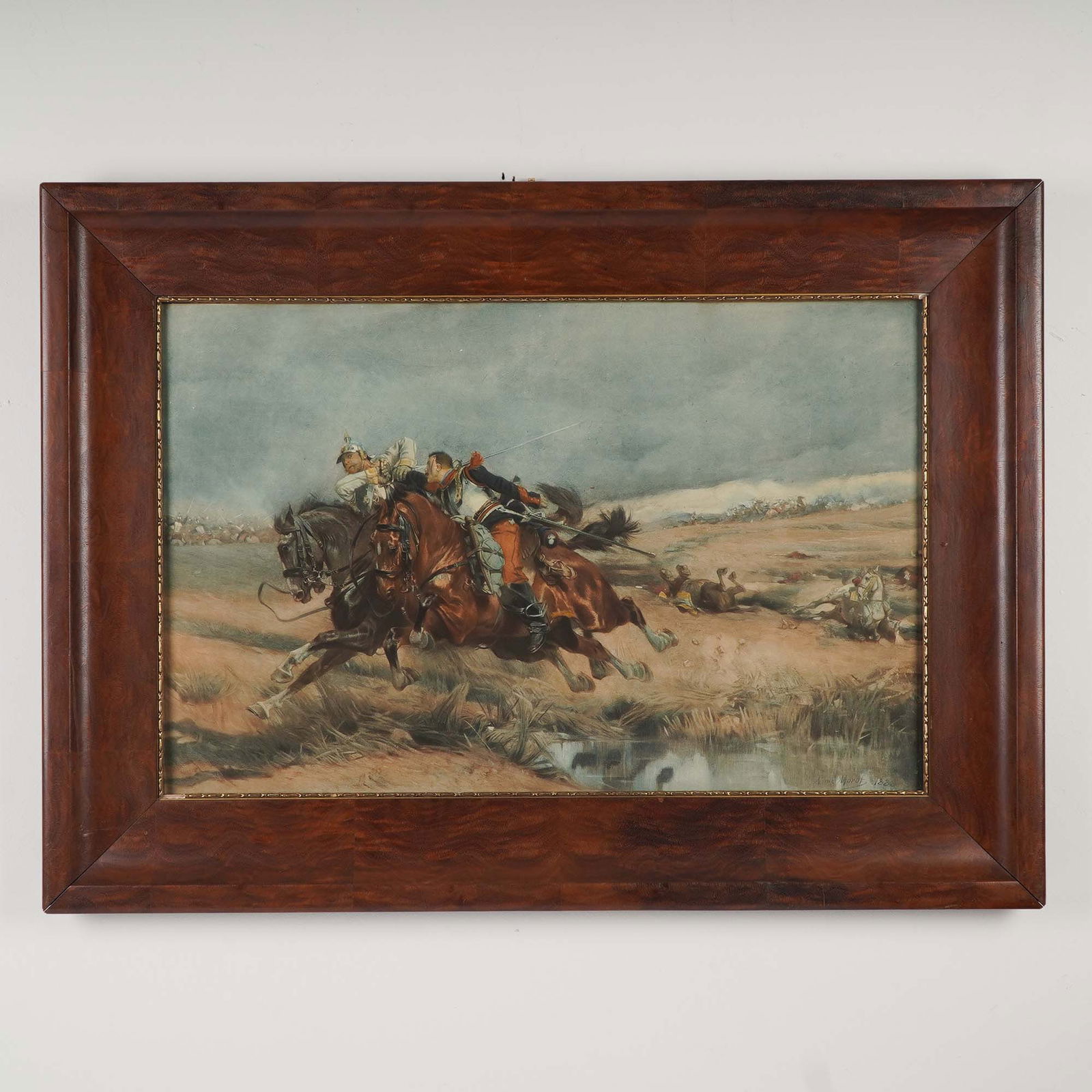 Aime Morot, Hand-Painted Etching on Paper, Battle Scene (1 of 5)