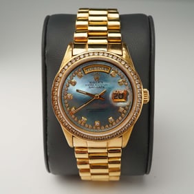 Rolex Day-Date President 18K Gold Wristwatch with Diamond Dial