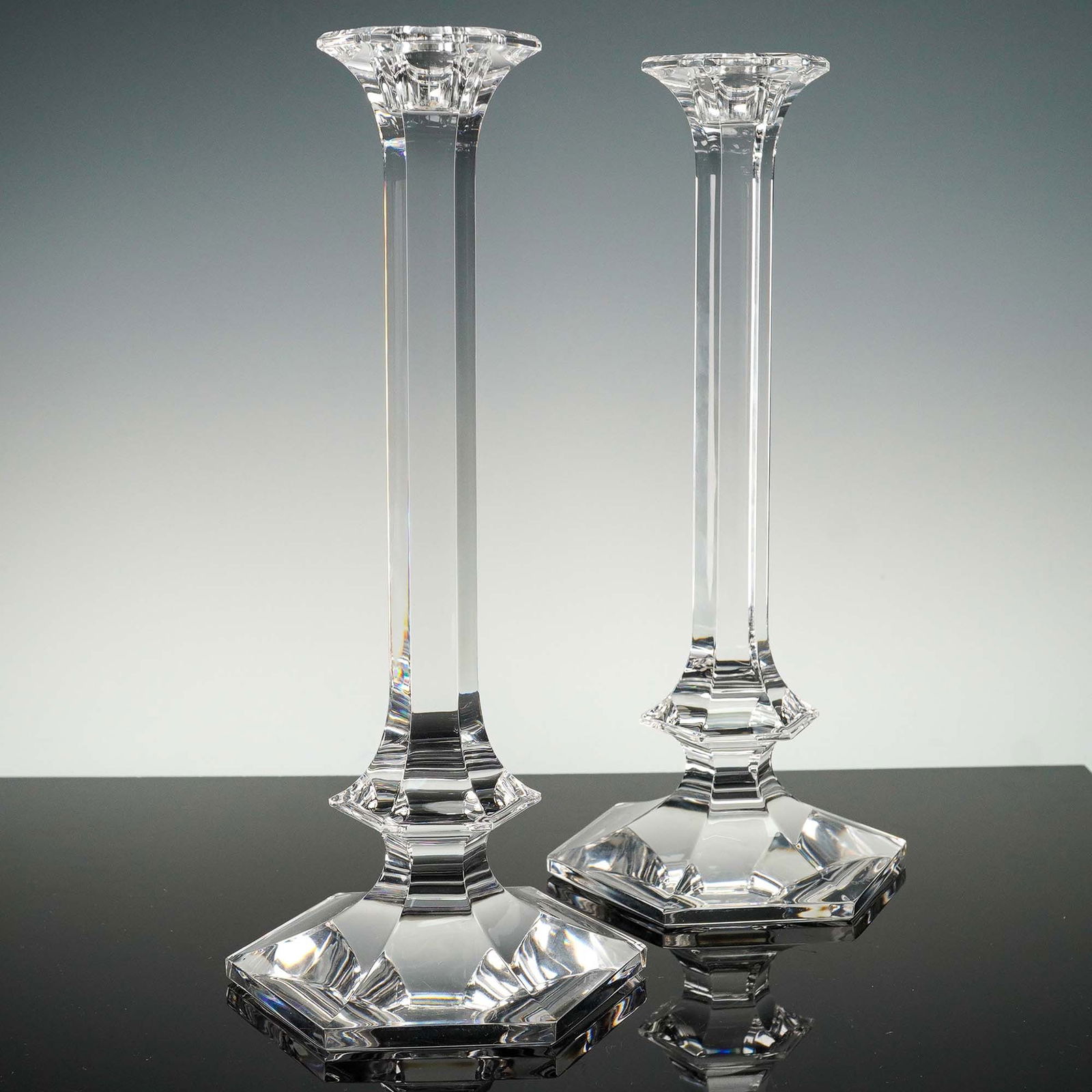 Pair of Val Saint Lambert Crystal Candlesticks (1 of 4)