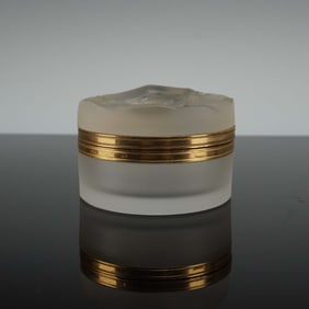 Lalique Crystal Lidded Box, Siren Relief Design