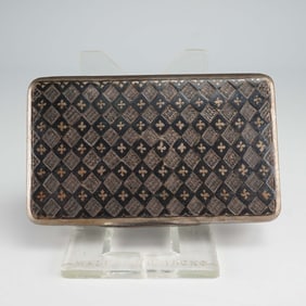 Russian Silver Niello Snuff Box