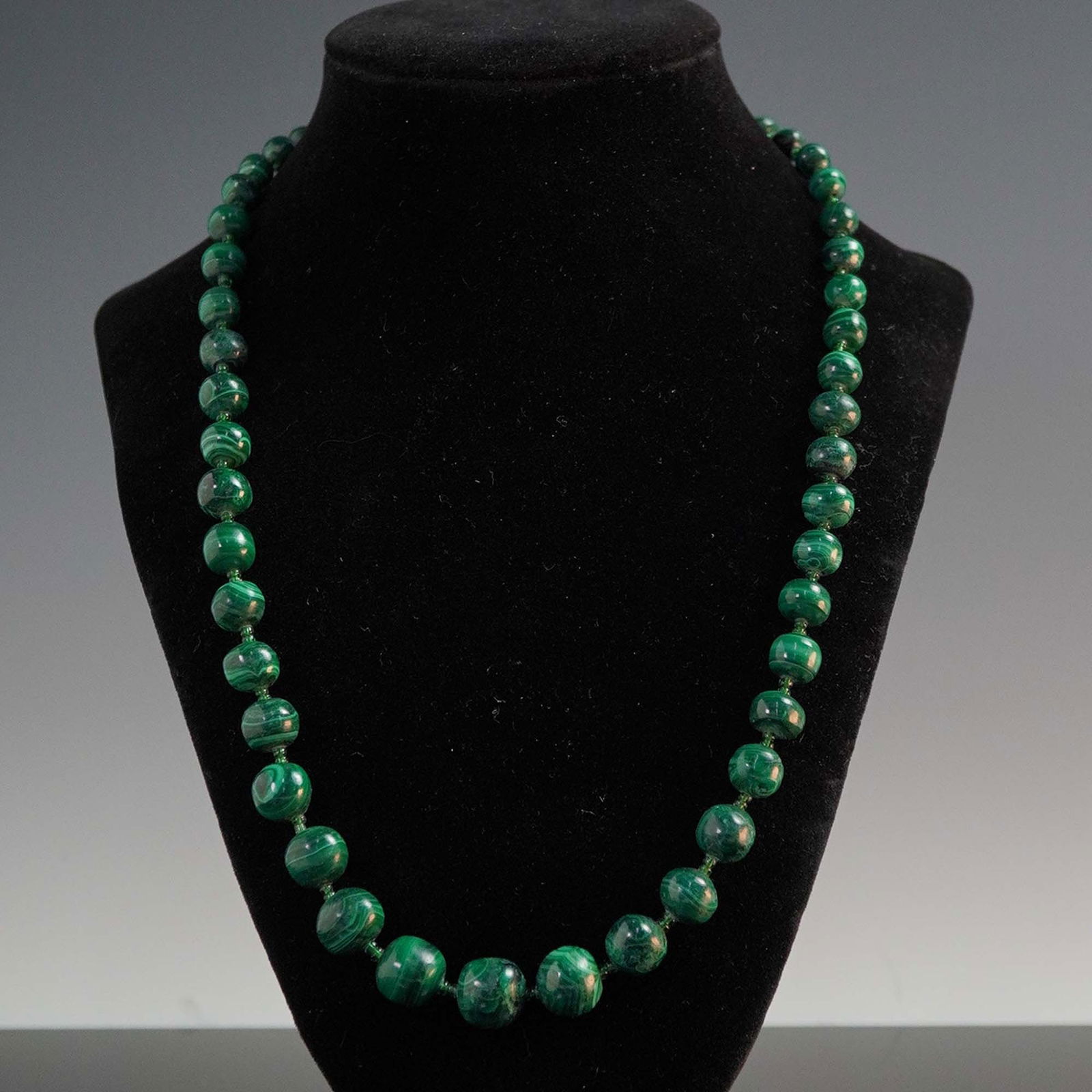 Malachite Beaded Necklace with Barrel Clasp (1 of 6)