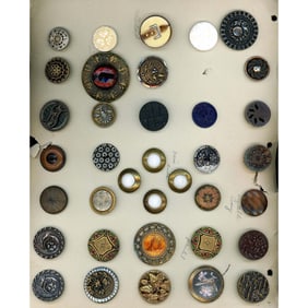 A card of assorted 19th and 20th century buttons