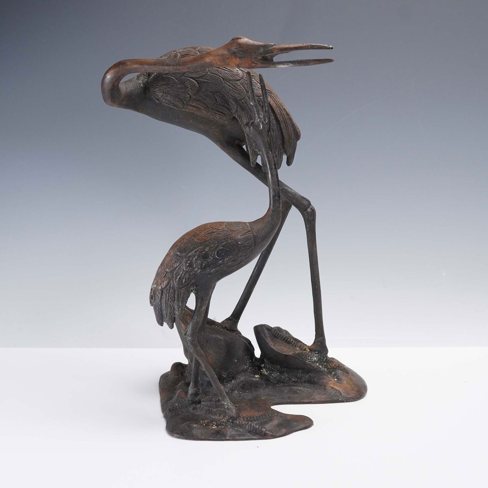 Figural Bronze Sculpture of Two Cranes (1 of 7)
